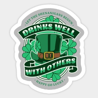 St Patricks day drinking team drinks well with others Sticker